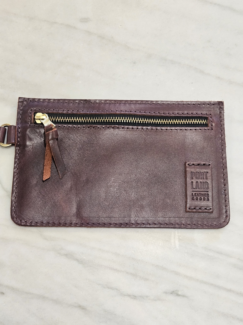 Portland Leather Goods Adriana Zipper Pouch Travel Wallet with Wristlet Strap